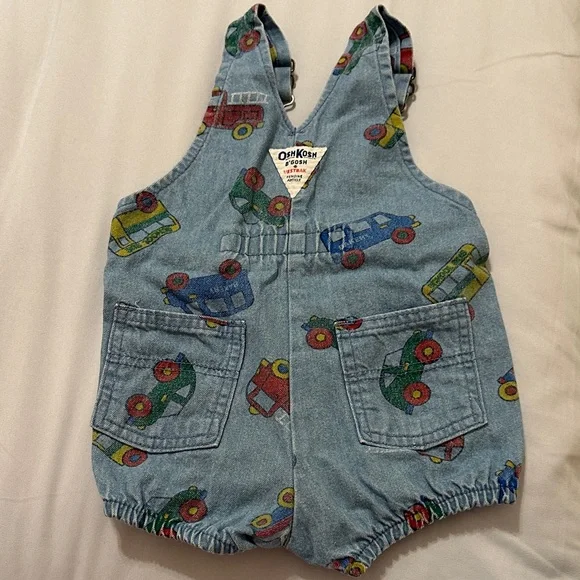 OshKosh Vehicle Print Overall Romper - Picture 3 of 4